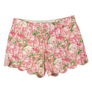 LILLY PULITZER The Buttercup Shorts Pink Colony Flamingos Pink & Green - Size 4